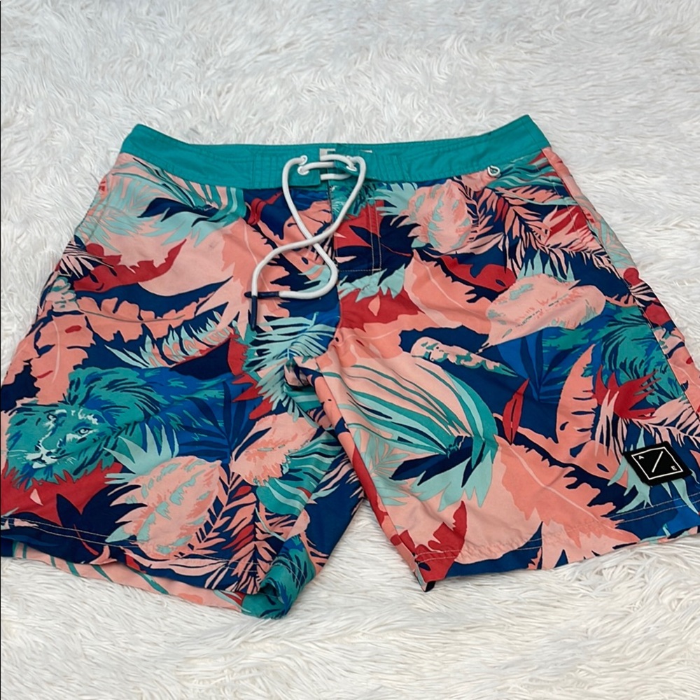 American Eagle Outfitters Blue and Pink Board Shorts Vibrant Swimwear MENS M